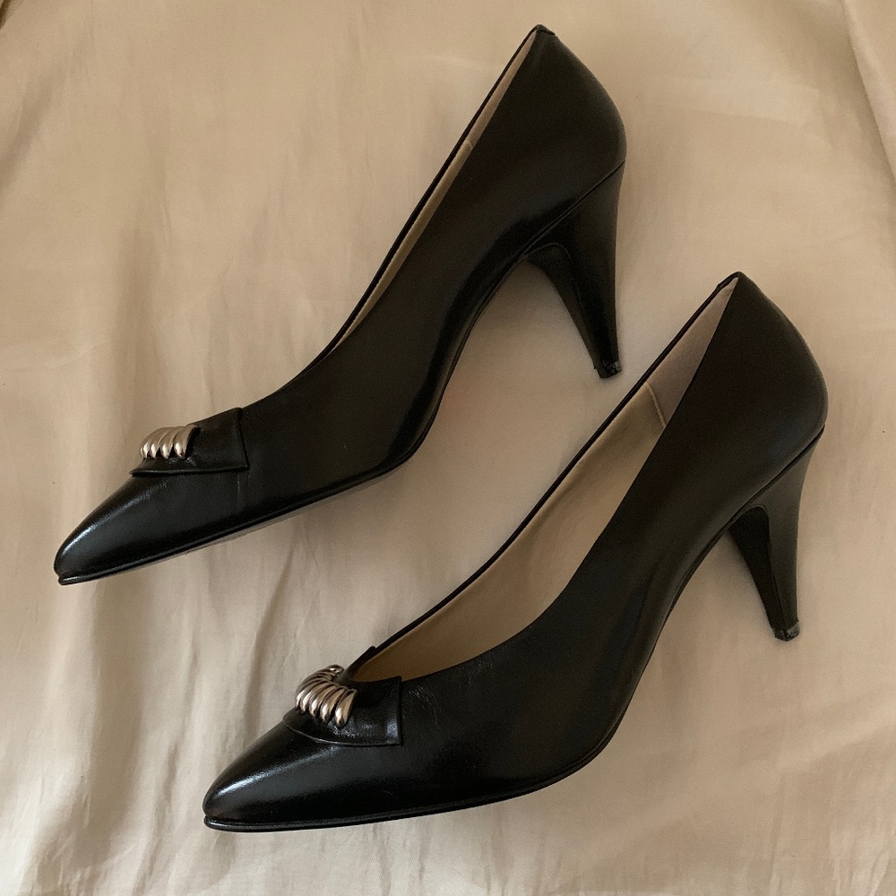Jazz Black Tailored Heel-VINTAGE & NEVER WORN